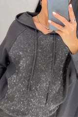🔥Women's casual diamond embellished hooded track suit