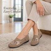 Women's Ultra-Soft Embroidered Knit Slip-On Shoes with Flexible Non-Slip Rubber Sole