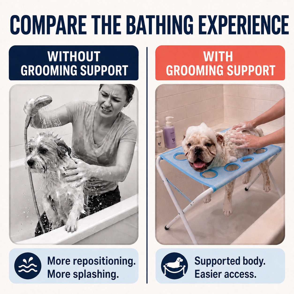 Foldable Pet Grooming Hammock Stand