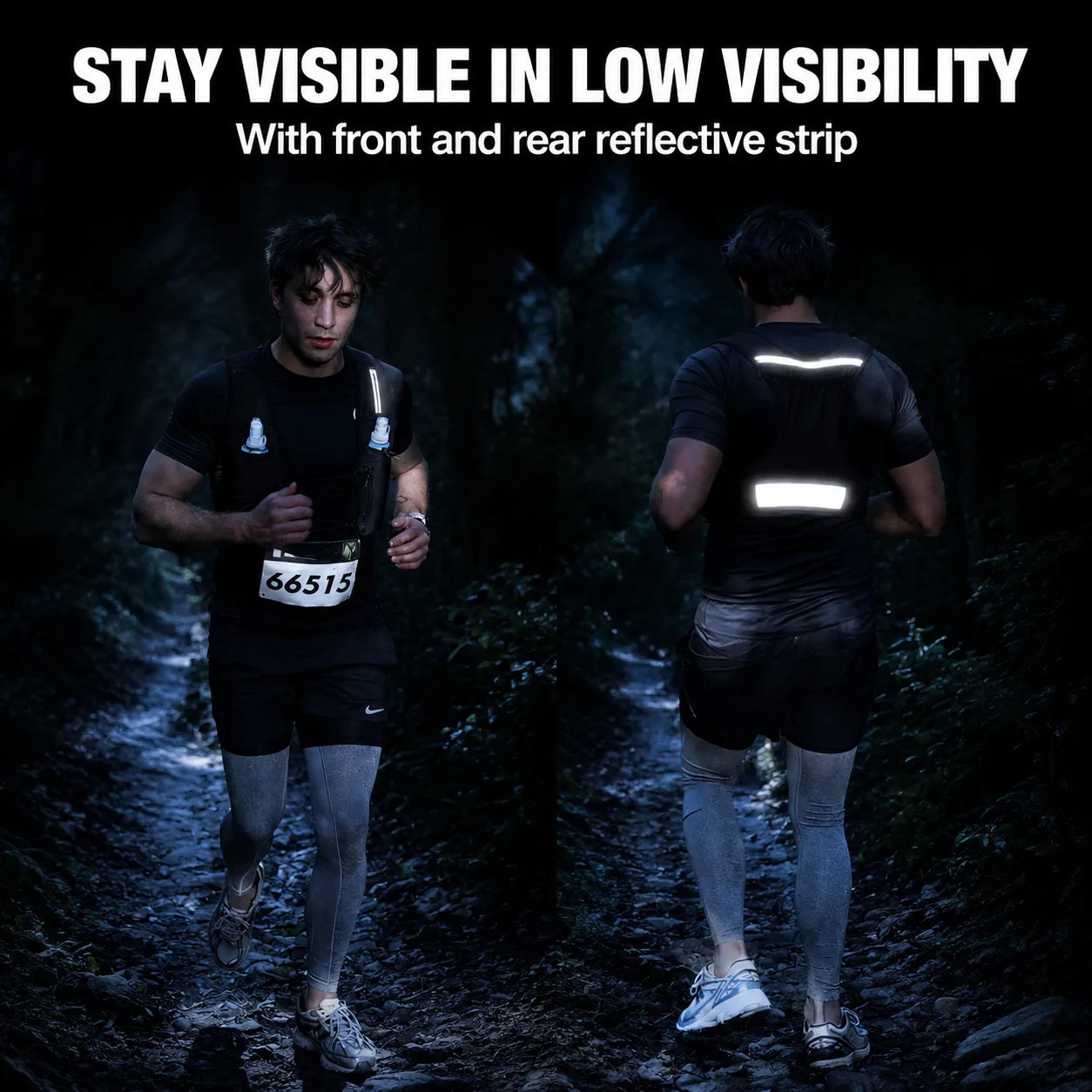 Lightweight Running Hydration Vest with 9 Pockets & Adjustable Fit