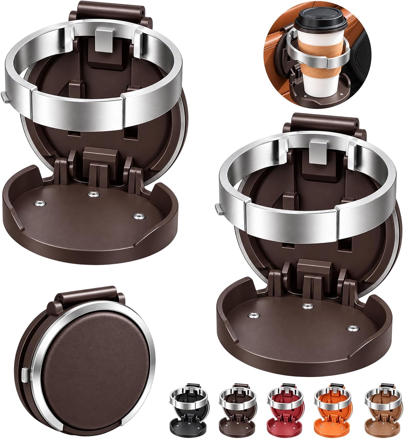 Foldable Car Cup Holder with Hook Universal Car Door Cup Holder