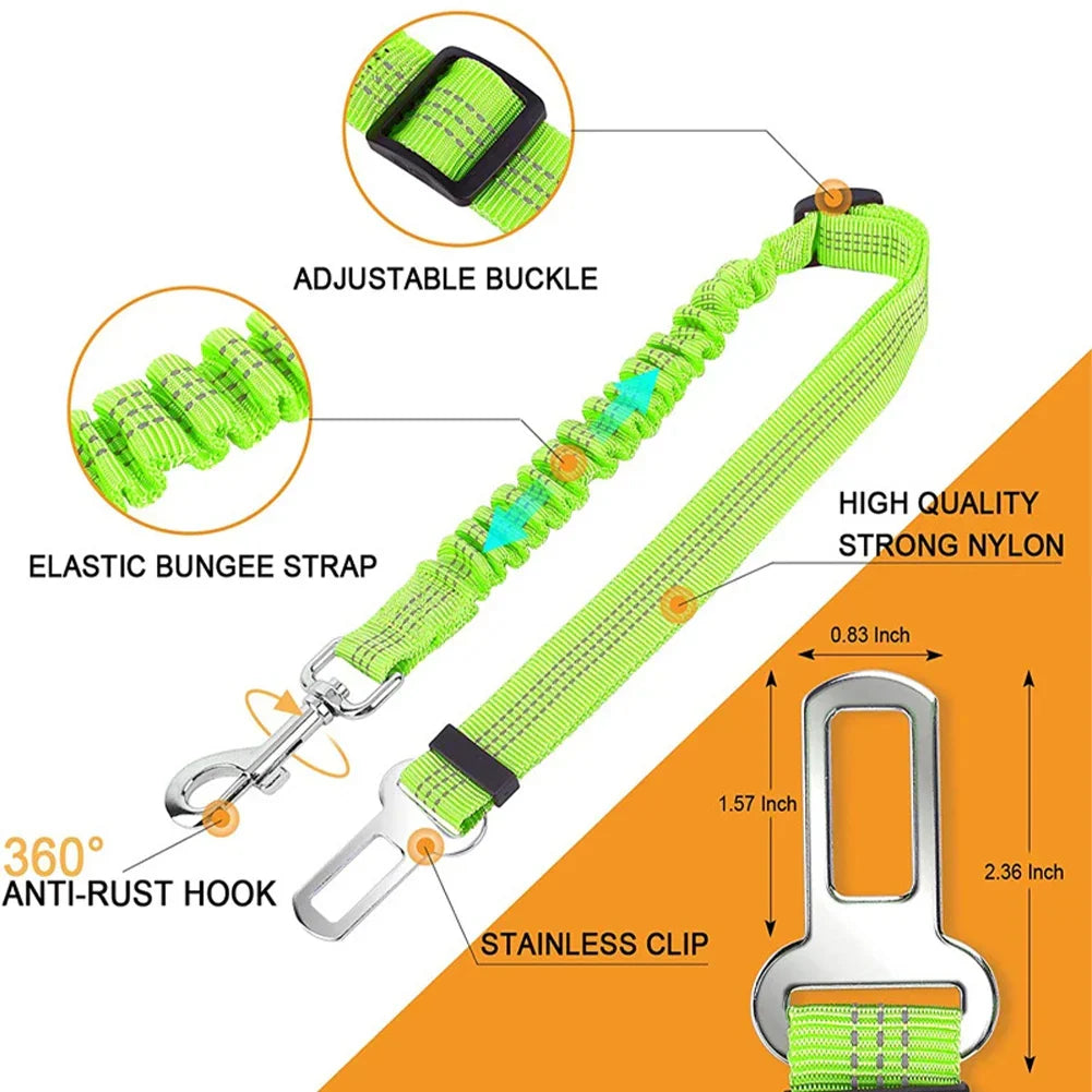 Adjustable Dog Car Seat Belt – Headrest Restraint Leash