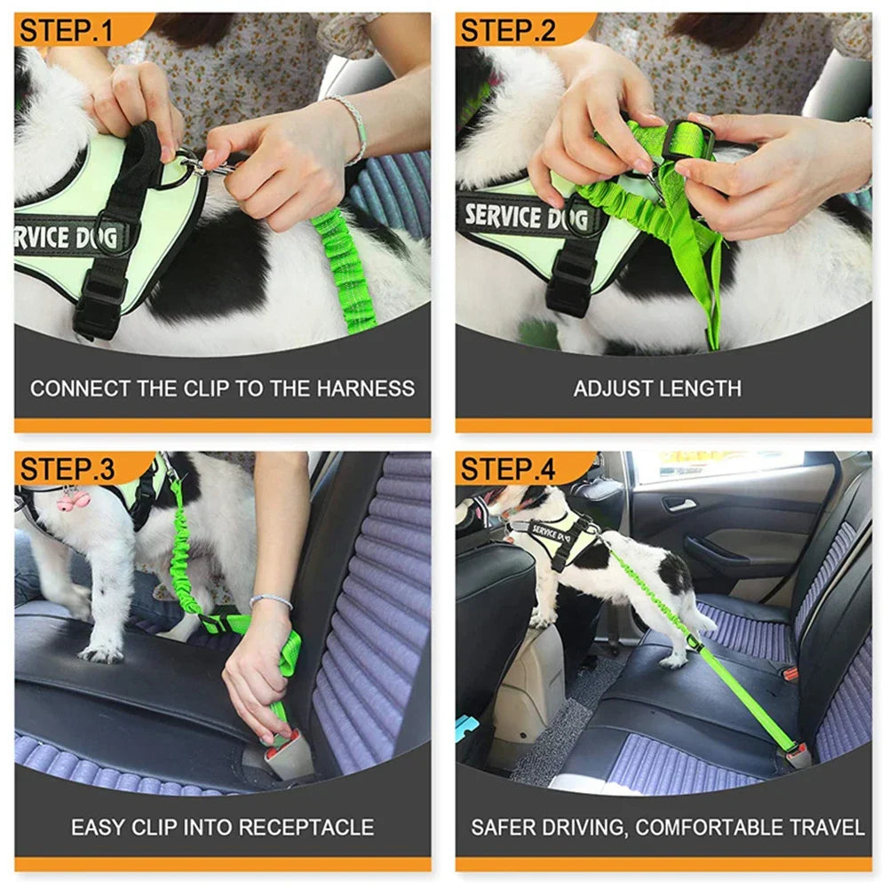 Adjustable Dog Car Seat Belt – Headrest Restraint Leash