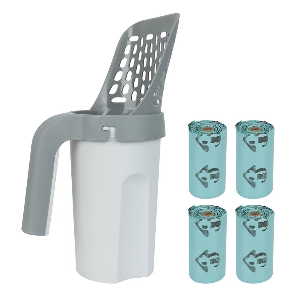 Cat Litter Scoop with Built-In Waste Bin – Easy Sift & Bag Design