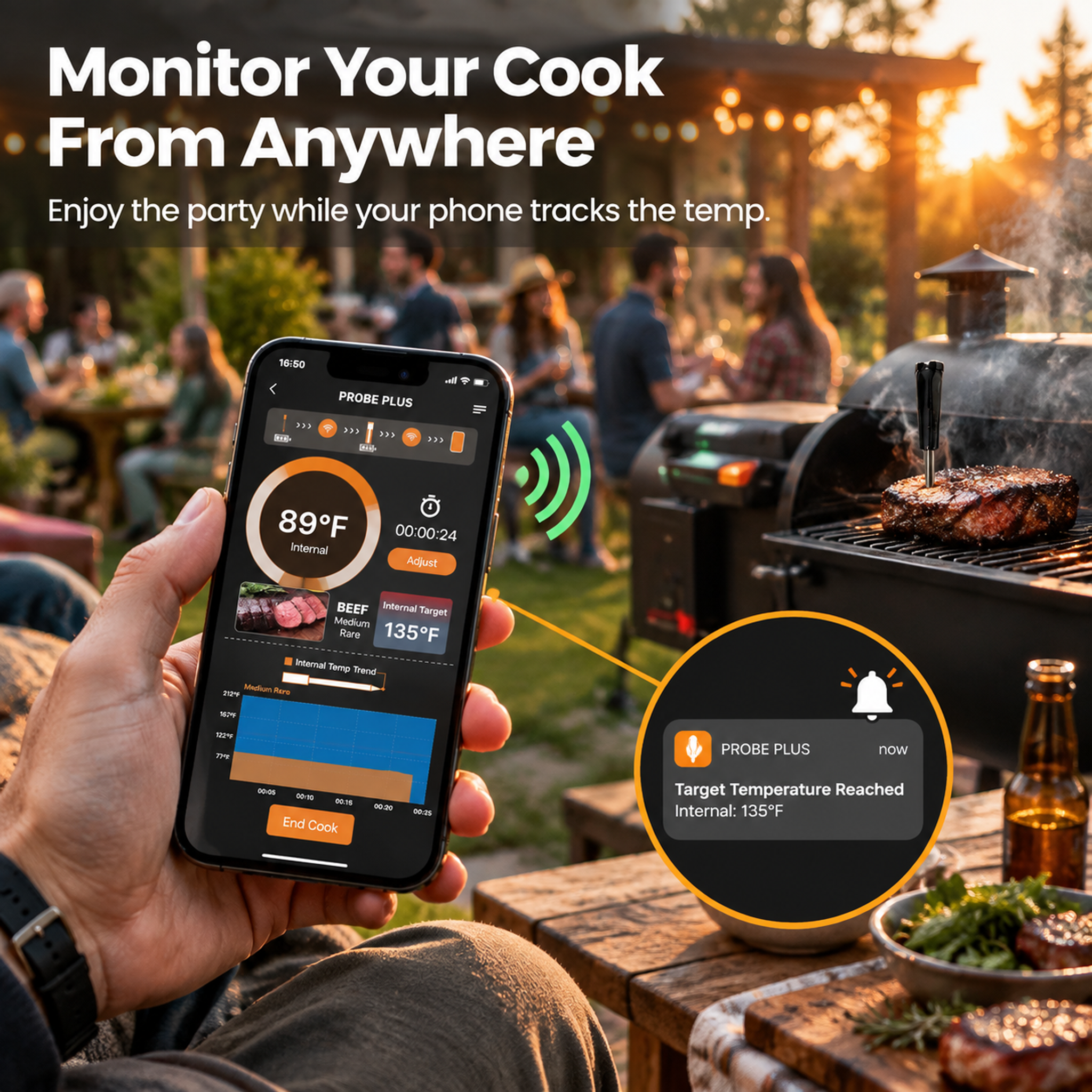 Smart Wireless Meat Thermometer – Bluetooth 5.2 Ceramic Probe & Charging Dock-21