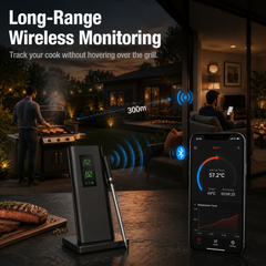 Long-Range Wireless Meat Thermometer – Dual-Temp BBQ Probe with App Alerts-T19
