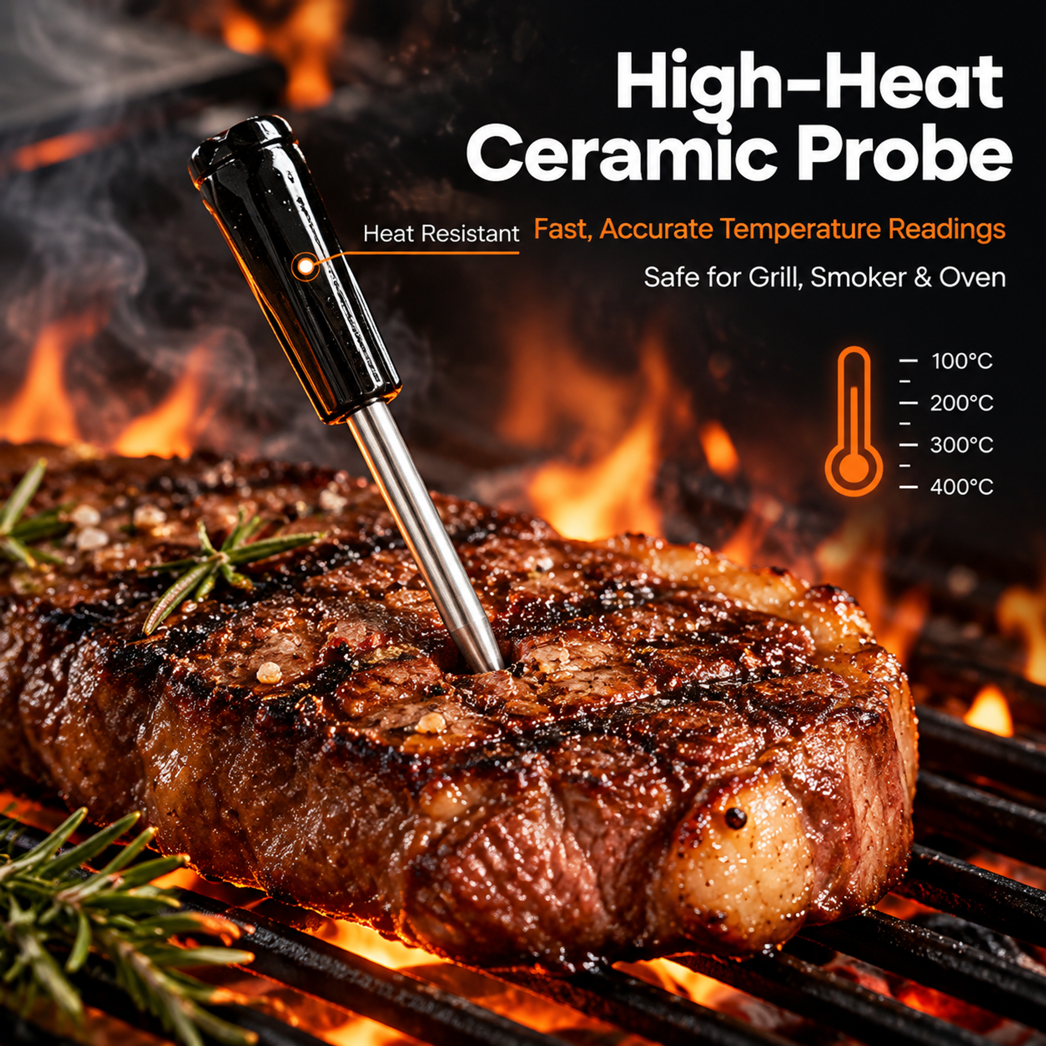 Smart Wireless Meat Thermometer – Bluetooth 5.2 Ceramic Probe & Charging Dock-21