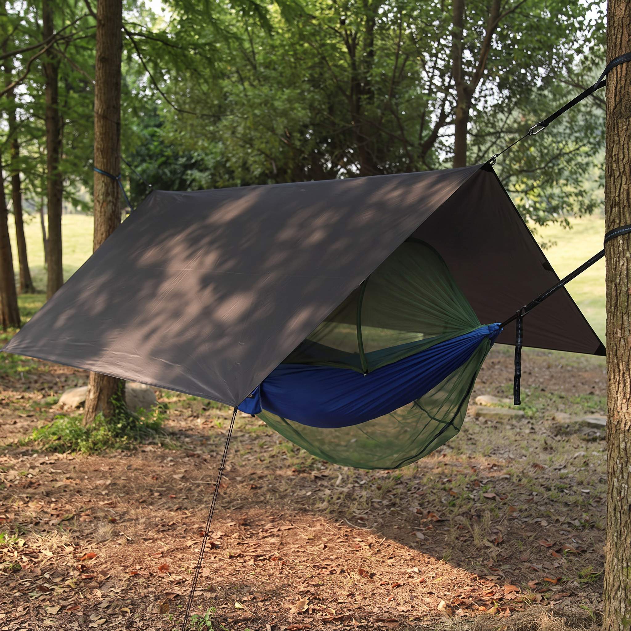 3-in-1 Camping Hammock Tent with Mosquito Net & Waterproof Rain Tarp