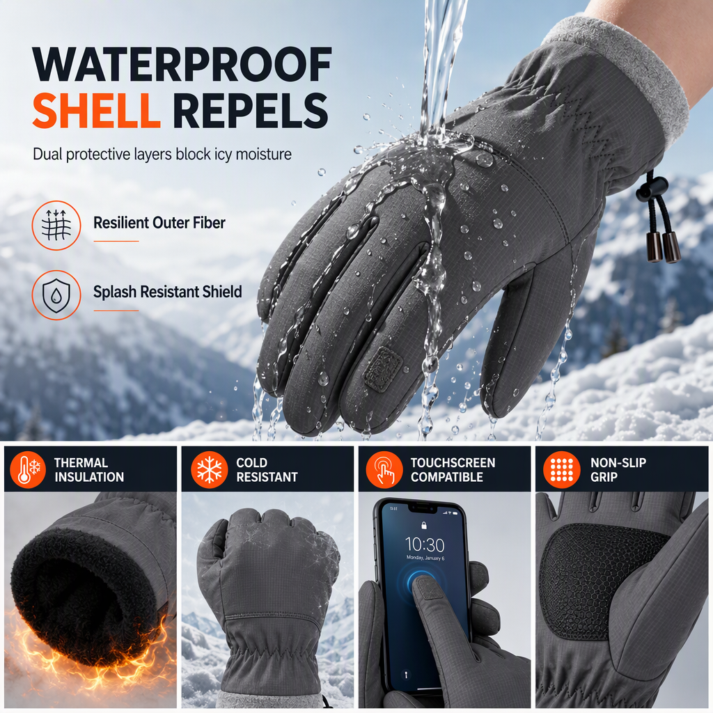 Unisex Windproof Thermal Cycling Gloves – Touchscreen & Non-Slip Grip